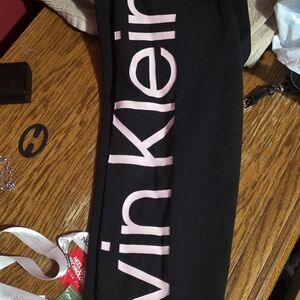 Calvin Klein Black Leggings with Pink Logo